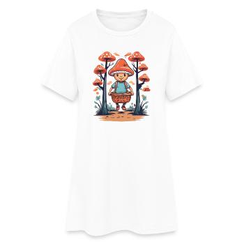 Cueilleur de champignons mignon - Robe T-shirt Femme - blanc - Devant