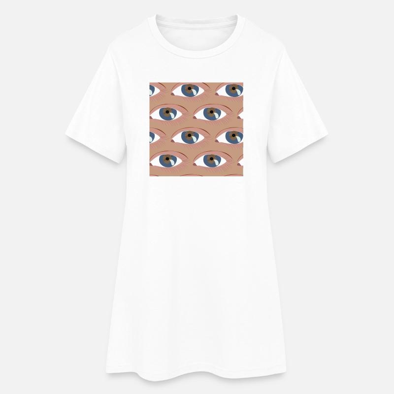 Les yeux alignés - Robe T-shirt Femme - blanc