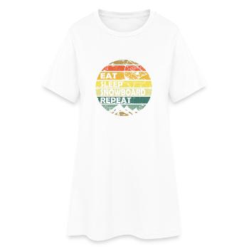 Mange Dors Snowboard Répéter Cercle Rétro - Robe T-shirt Femme - blanc - Devant