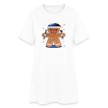 SKI EN PAIN D’ÉPICES - SKIEUR EN COLÈRE - Robe T-shirt Femme - blanc - Devant