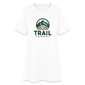 Trail Run – Cadeau Randonnée Trail - Robe T-shirt Femme - blanc - Devant