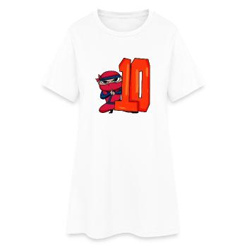 10 Jahre Junge Ninja - 10 Geburtstag - Ich bin 10 - Frauen T-Shirt-Kleid - Weiß - Vorne