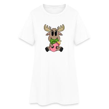 Motif de bébé orignal - Robe T-shirt Femme - blanc - Devant