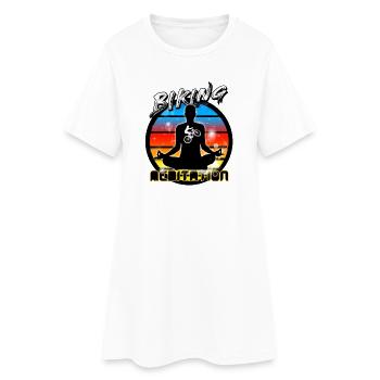 Biker - Frauen T-Shirt-Kleid - Weiß - Vorne