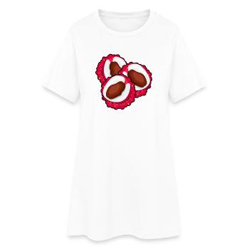 LITCHI LITCHI FRUITS - FRUIT FOOD - Robe T-shirt Femme - blanc - Devant