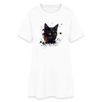 Cat Watercolor - Women’s T-Shirt Dress - white - Front