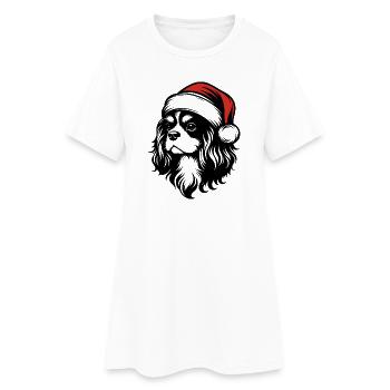 Cavalier King Christmas - Elegantes Geschenk - Frauen T-Shirt-Kleid - Weiß - Vorne