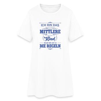 ich bin das mittlere Kind wegen mir gibt es die - Frauen T-Shirt-Kleid - Weiß - Vorne
