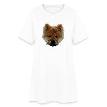 sweater mit hündchen, chow chow welpe - Frauen T-Shirt-Kleid - Weiß - Vorne