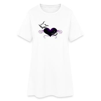 herzen, ranken, romantiker, gothic motiv - Frauen T-Shirt-Kleid - Weiß - Vorne