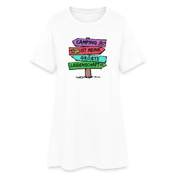 Campingplatz Camping Wanderer Wohnmobil Statement - Frauen T-Shirt-Kleid - Weiß - Vorne