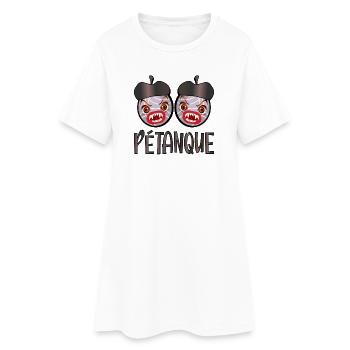 Pétanque CARTOON - SPORTGESCHENKE FRANKREICH - Frauen T-Shirt-Kleid - Weiß - Vorne