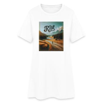 Gravel Bliss : Roulez - Robe T-shirt Femme - blanc - Devant