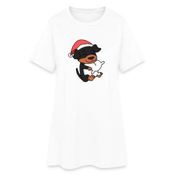 Rottweiler Chien Animal Noël - Robe T-shirt Femme - blanc - Devant