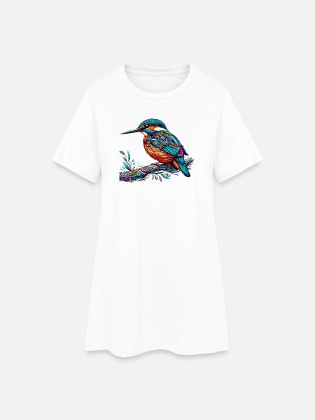 Martin-pêcheur - Robe T-shirt Femme - blanc