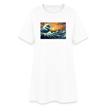 La grande vague au large de Kanegawa - Robe T-shirt Femme - blanc - Devant