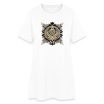 Design de broderie abstraite minimaliste de luxe - Robe T-shirt Femme - blanc - Devant