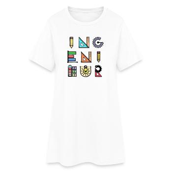 Ingénieur Emploi Dire Profession Superviseur Carrière - Robe T-shirt Femme - blanc - Devant