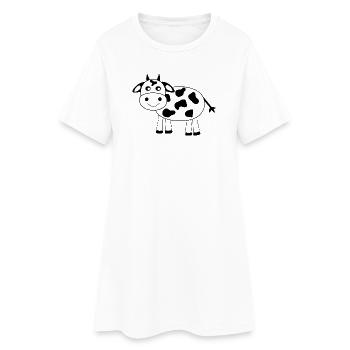 Vache - Robe T-shirt Femme - blanc - Devant