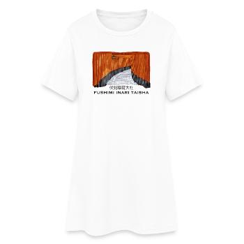 Japan, Kyoto, Fushimi Inari Taisha Torii Zeichnung - Frauen T-Shirt-Kleid - Weiß - Vorne