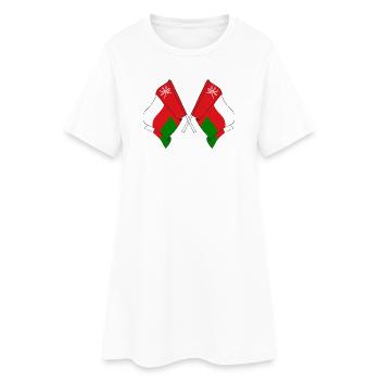 Zwei gekreuzte Flaggen aus dem Oman - Frauen T-Shirt-Kleid - Weiß - Vorne