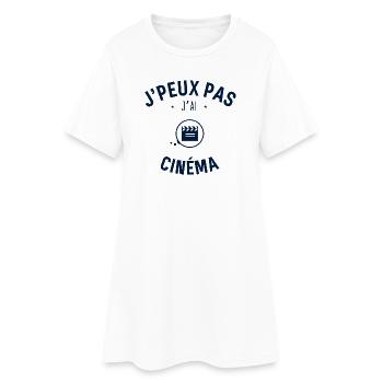 J peux pas j ai Cinéma - Robe T-shirt Femme - blanc - Devant