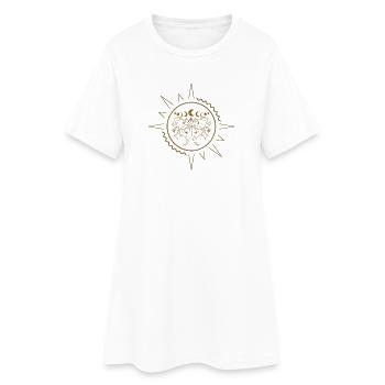 Papillons élégants en filigrane doré. - Robe T-shirt Femme - blanc - Devant