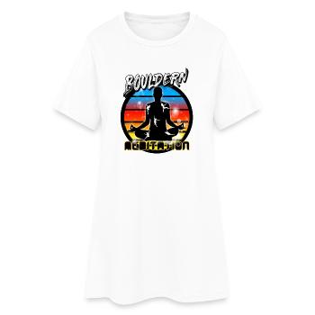 Bouldern - Frauen T-Shirt-Kleid - Weiß - Vorne