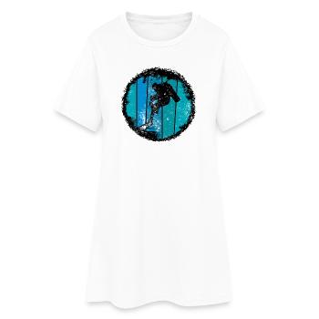 Silhouette de sommet bleu - Robe T-shirt Femme - blanc - Devant