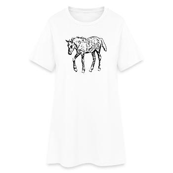 Pferde T-shirt Geschenk Reiter  - Frauen T-Shirt-Kleid - Weiß - Vorne