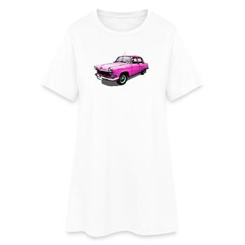 Volga Pink - Frauen T-Shirt-Kleid - Weiß - Vorne