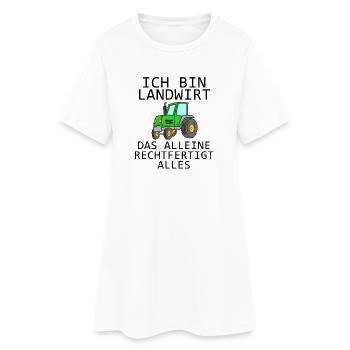 Landwirt Geschenk - Frauen T-Shirt-Kleid - Weiß - Vorne