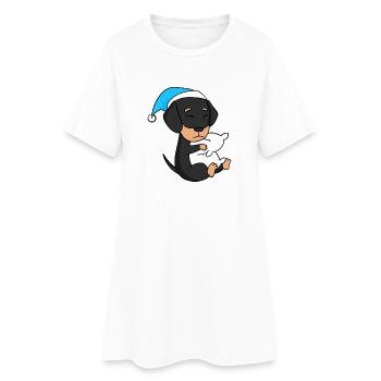 sleeping, tiredness, dog, dog breed, dachshund - Women’s T-Shirt Dress - white - Front