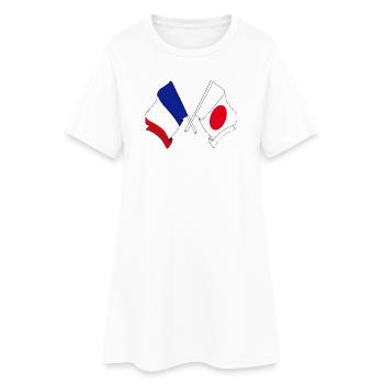 Drapeau de la France et drapeau du Japon - Robe T-shirt Femme - blanc - Devant