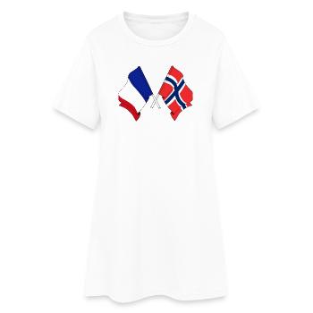 Drapeau de la France et drapeau de la Norvège - Robe T-shirt Femme - blanc - Devant