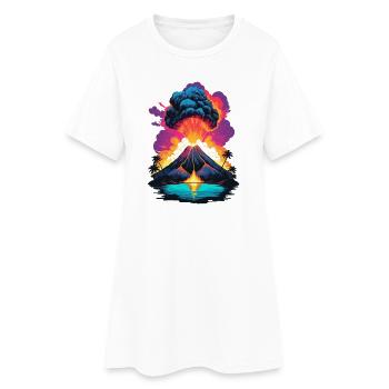 Volcano Eruption - Women’s T-Shirt Dress - white - Front