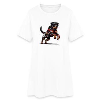 Drapeau Rottweiler, design allemand - Robe T-shirt Femme - blanc - Devant