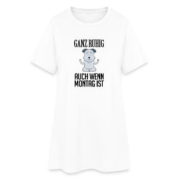 Montag Spruch Yoga Hund - Frauen T-Shirt-Kleid - Weiß - Vorne