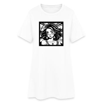 Fille de princesse hippie dans le style de bande dessinée Manga - Robe T-shirt Femme - blanc - Devant