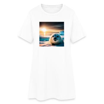 Bébé Phoque - Robe T-shirt Femme - blanc - Devant