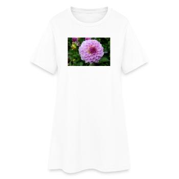 Dahlia rose rose fleur, fleur - Robe T-shirt Femme - blanc - Devant