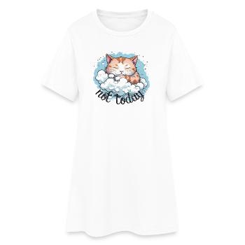 chat qui dort, humour drôle de chat - Robe T-shirt Femme - blanc - Devant