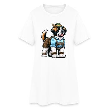 Saint-Bernard Dog Bavaria - Robe T-shirt Femme - blanc - Devant