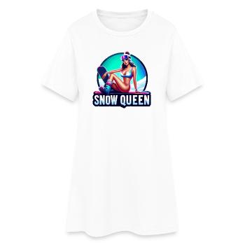 Reine des Neiges Sports D’hiver Illustration - Robe T-shirt Femme - blanc - Devant