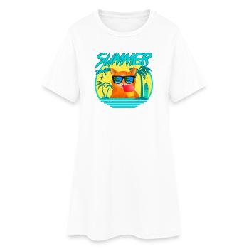 SUMMERCAT AVEC GLACE - Robe T-shirt Femme - blanc - Devant