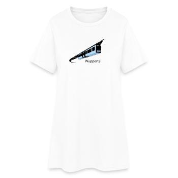 Wuppertal Schwebebahn Schrift bunt - Frauen T-Shirt-Kleid - Weiß - Vorne