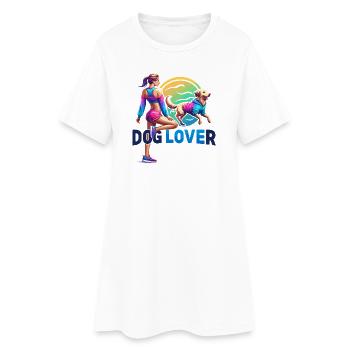 Conception de remise en forme vibrante d’amoureux des chiens - Robe T-shirt Femme - blanc - Devant