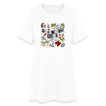 Graffiti Inspiration mit Puls und Herzen - Frauen T-Shirt-Kleid - Weiß - Vorne