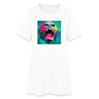 Gorille 04 - Robe T-shirt Femme - blanc - Devant