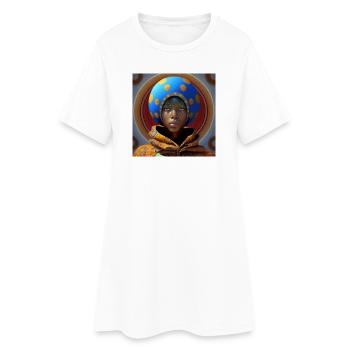 Portrait femme 02 - Robe T-shirt Femme - blanc - Devant